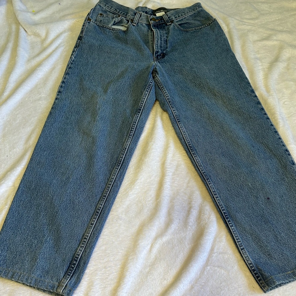 Eddie Bauer Mens Loose‎ Fit Jeans 32x30 Medium Wash Blue Cotton Denim Vintage